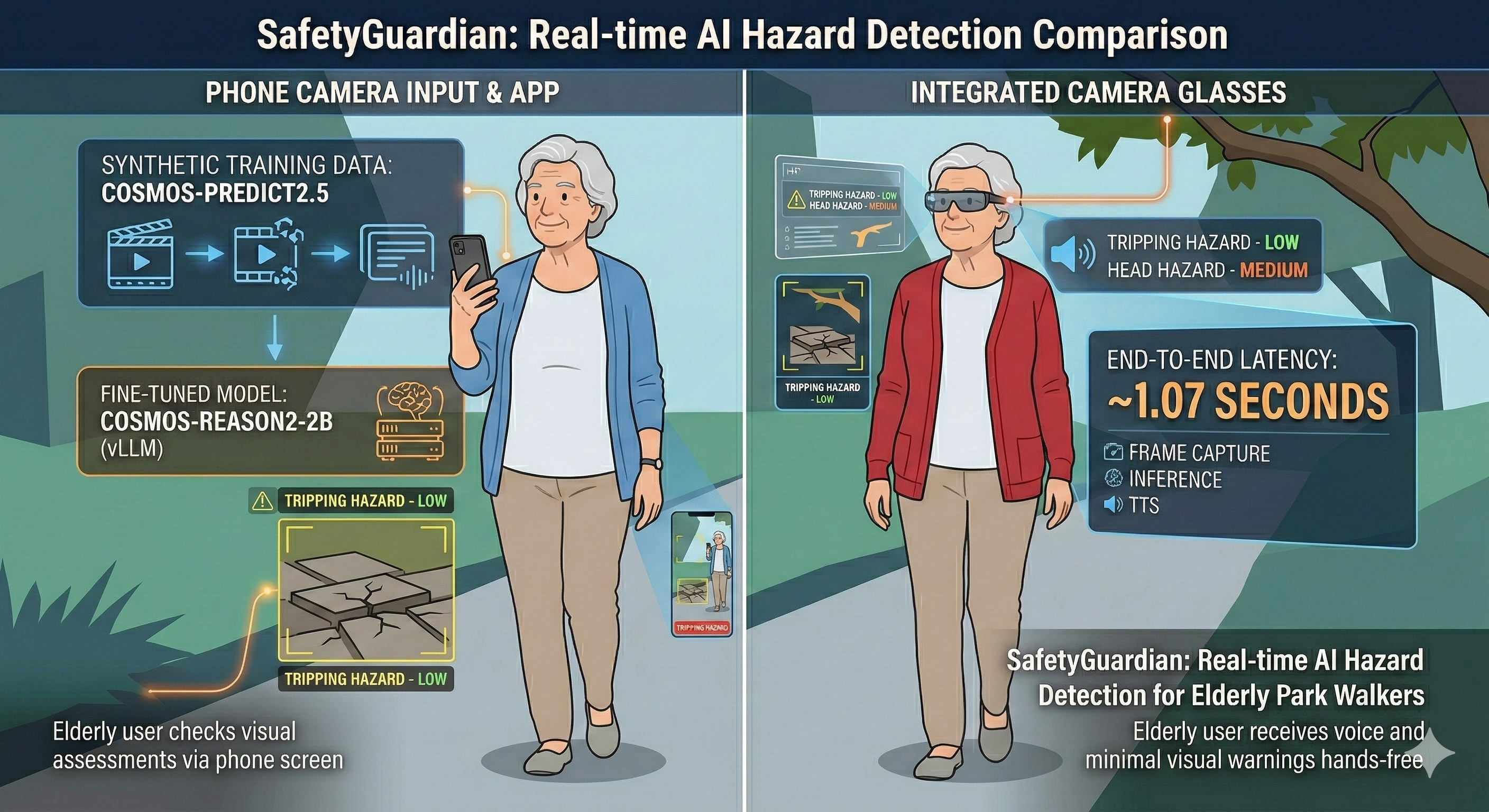 Future smart glasses integration for hands-free hazard detection